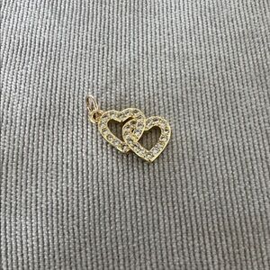 14k Gold Filled Double Heart CZ Pendant
